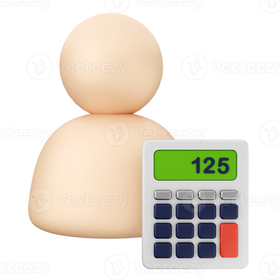 Person with calculator icon png