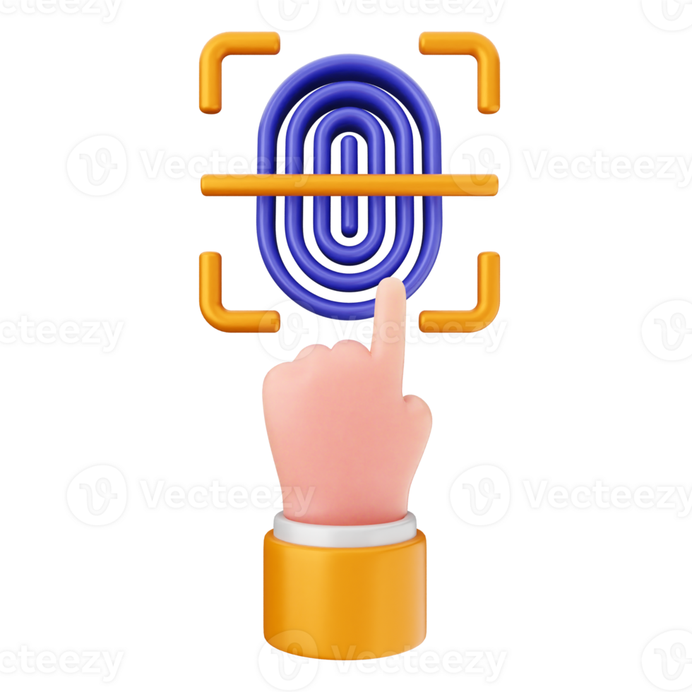Fingerprint scanner icon on black background png