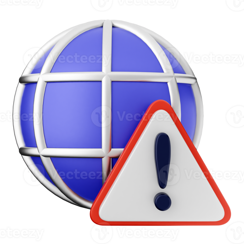 A globe with an exclamation sign and a warning sign png