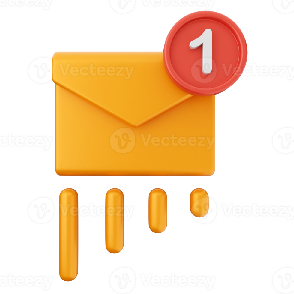 The email icon with a red number one png
