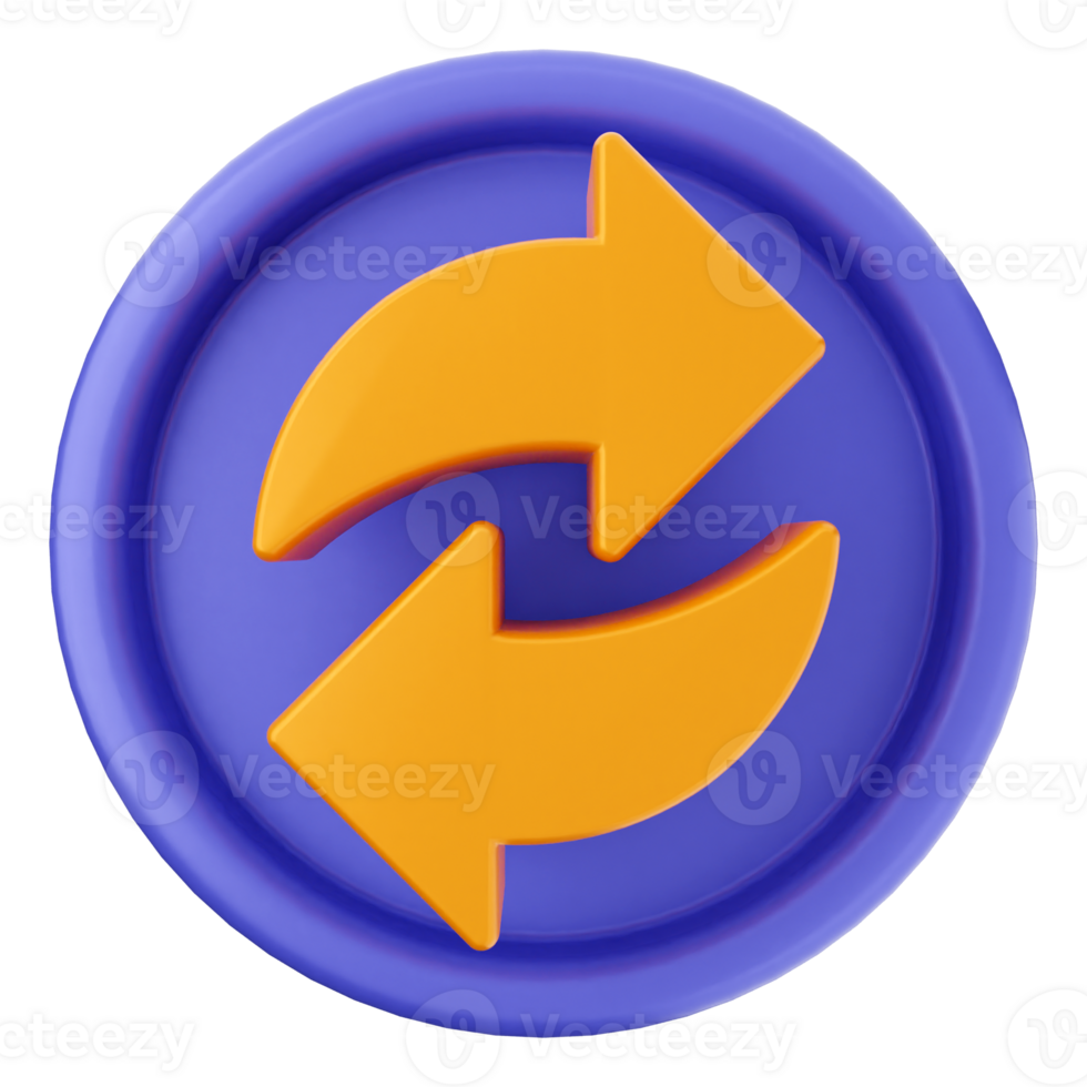 A purple and orange arrow pointing to each other png