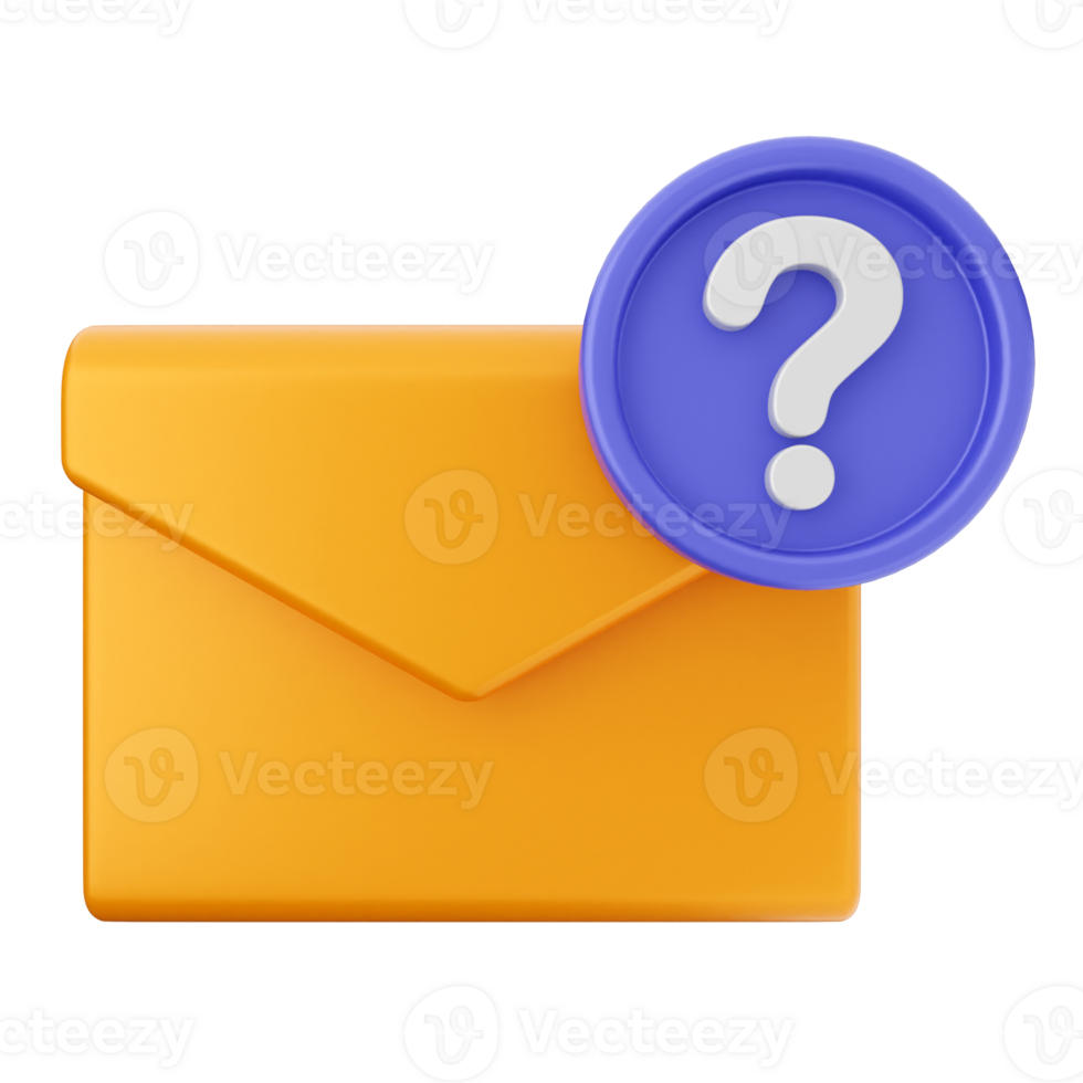 Mail icon with question mark png