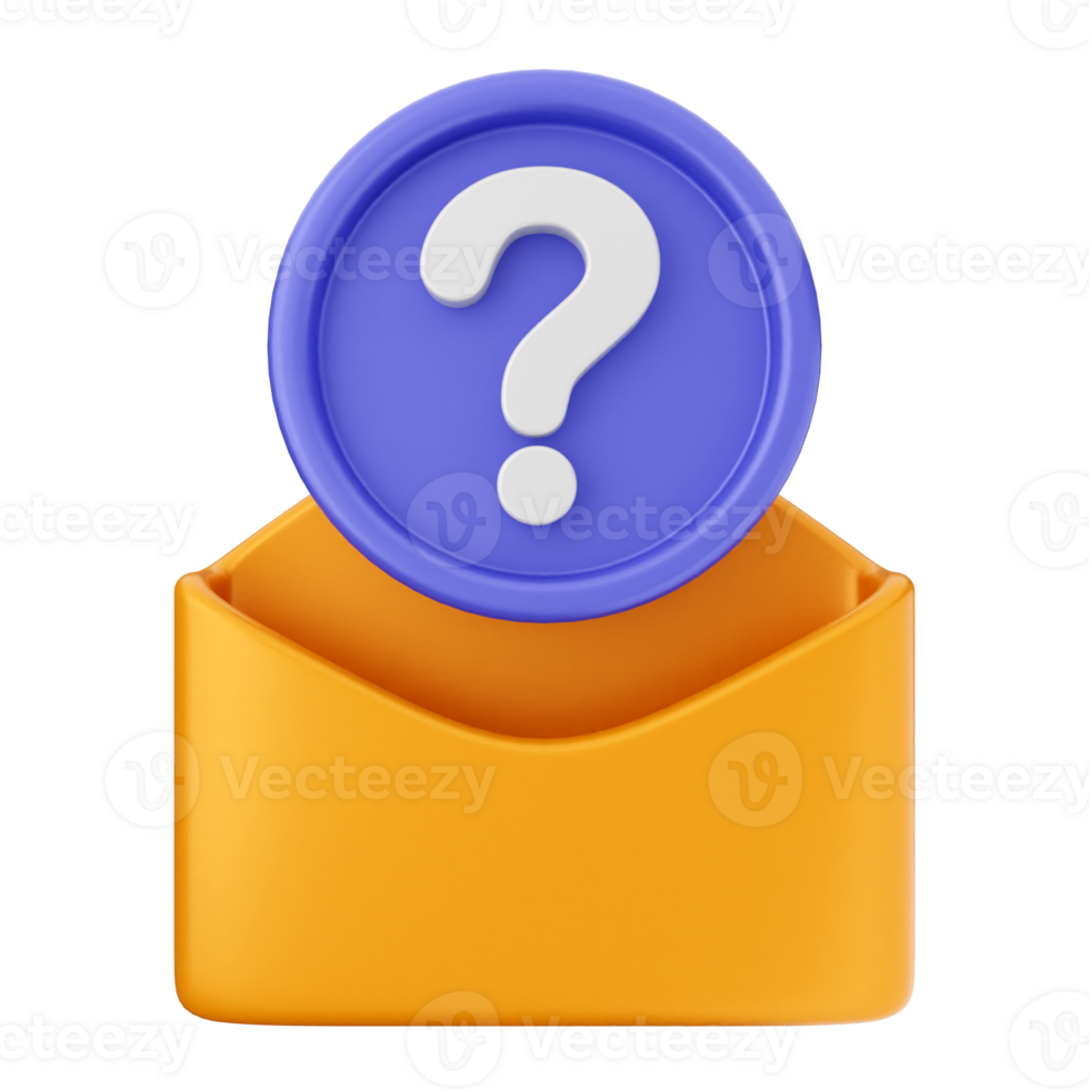 Question mark icon in an envelope png