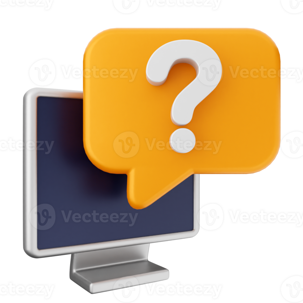 Computer with question mark icon png