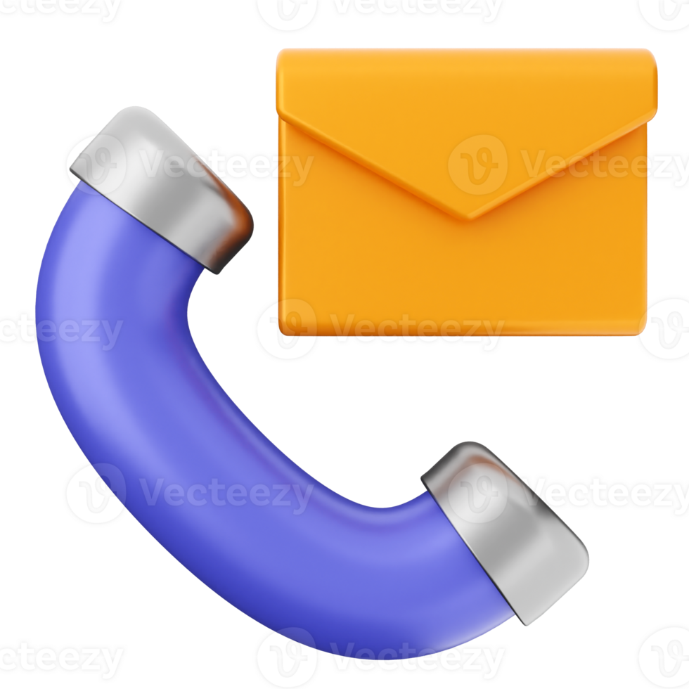 A phone with a mail icon and a phone cord png