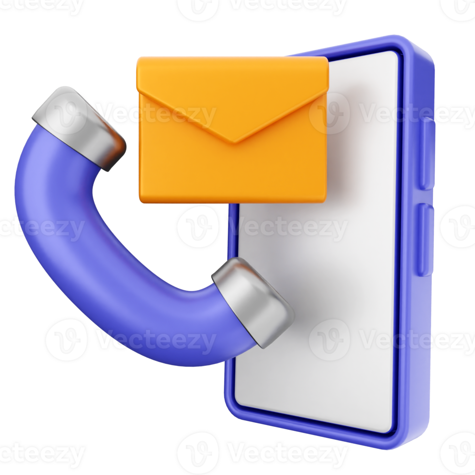 Mobile phone with email icon png