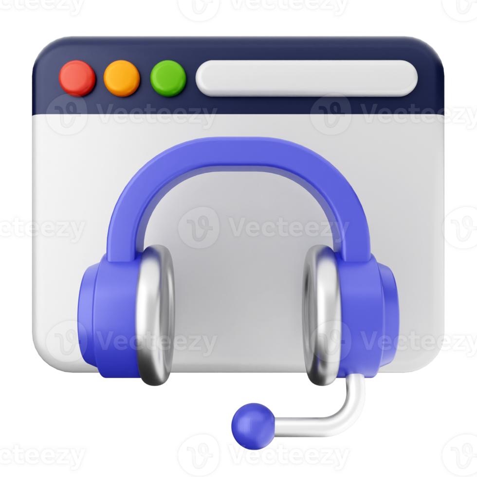 A headset and a computer with a microphone png