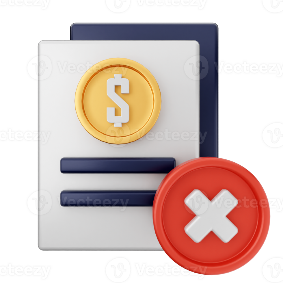 A dollar sign and a red cross next to a document png
