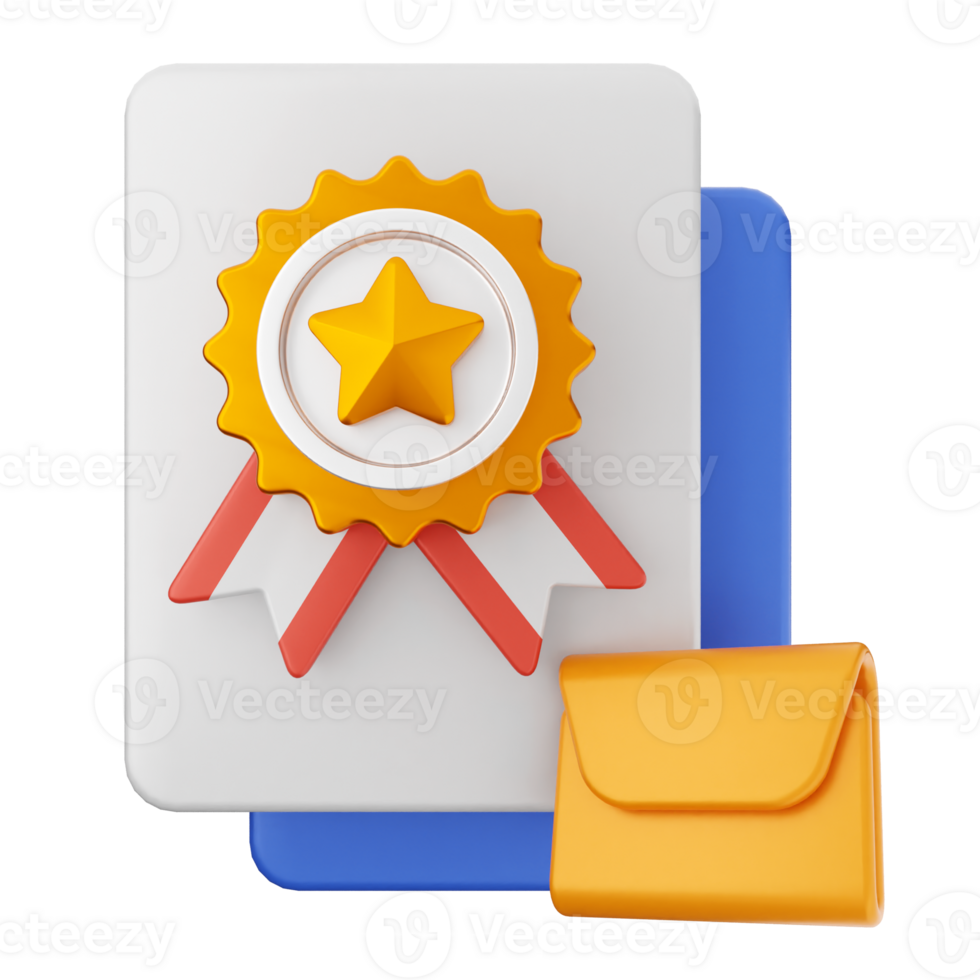A badge and envelope icon with a star png