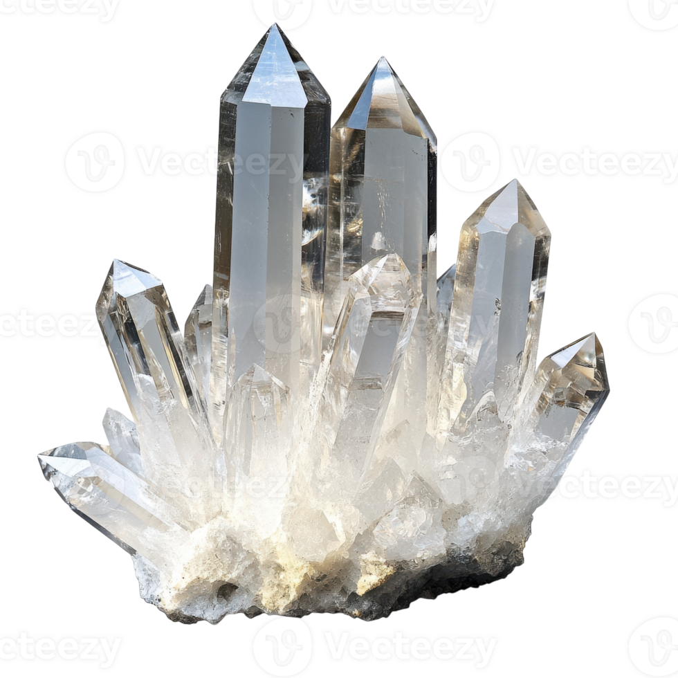 Crystal Cluster on White on transparent background. png
