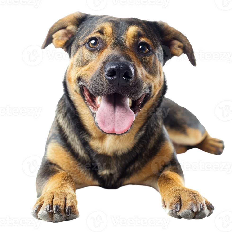 Happy Dog on White Background on transparent background. png