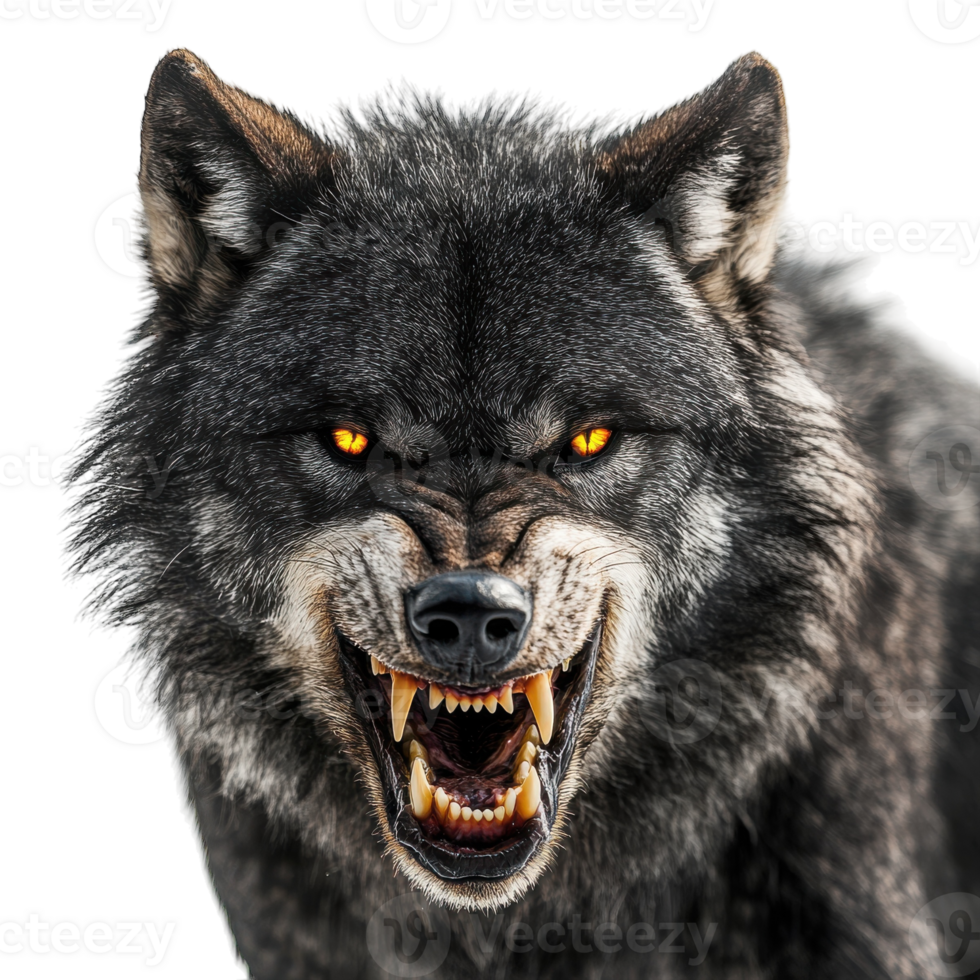 Fierce Werewolf Howling at Night on transparent background. png