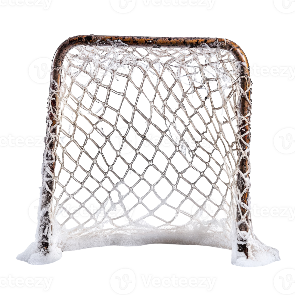 Frozen Hockey Net on White on transparent background. png
