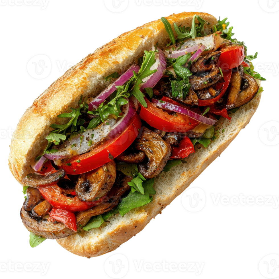 Fresh Sub Sandwich on White on transparent background. png