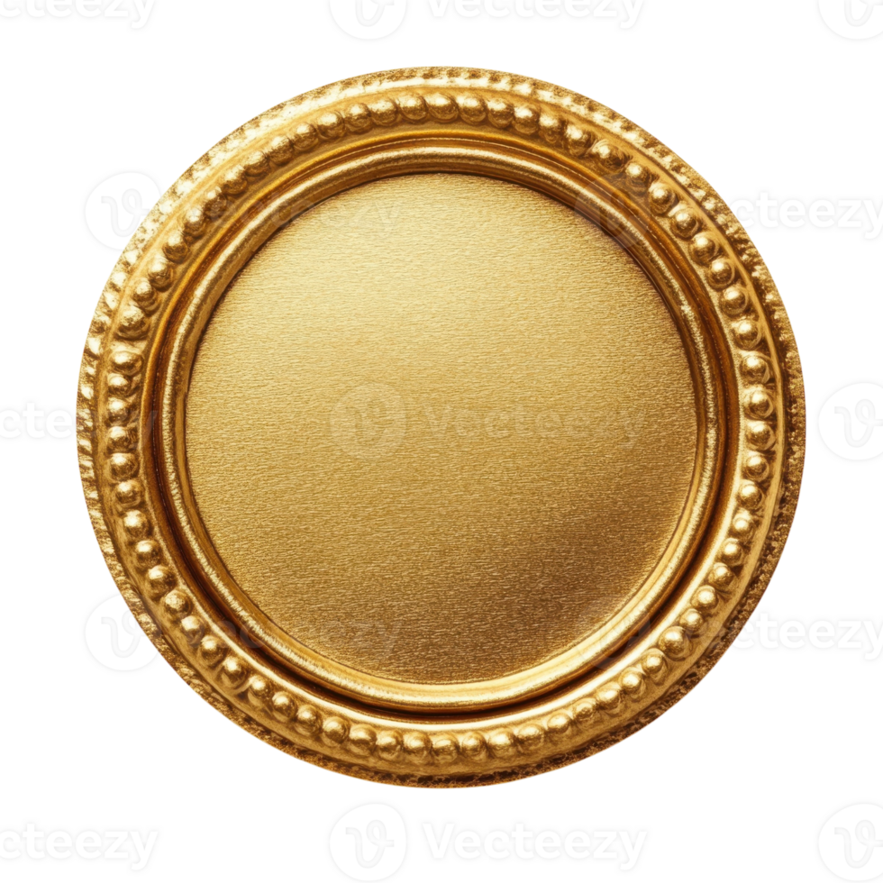 Golden Business Stamp Seal on transparent background. png
