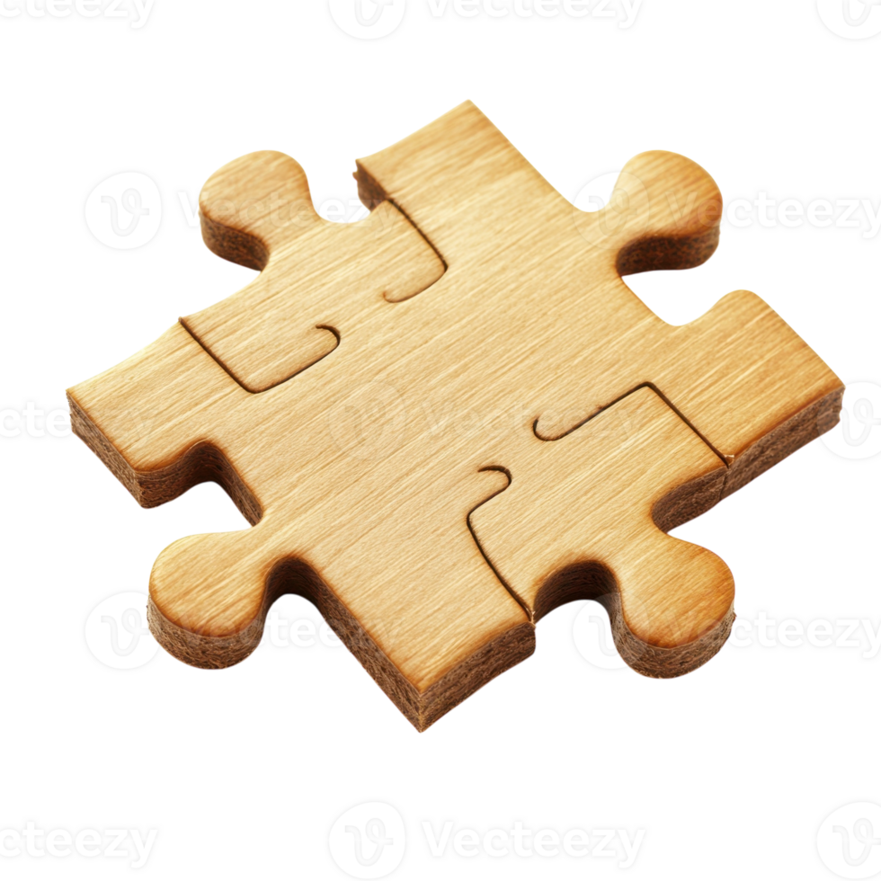 Wooden Puzzle on White Background on transparent background. png