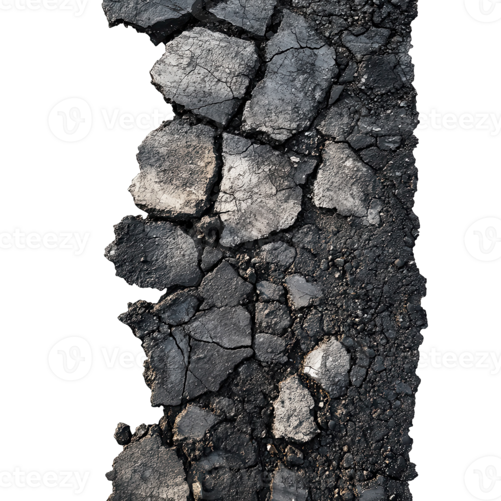 Asphalt Road Curve Right Turn on transparent background. png