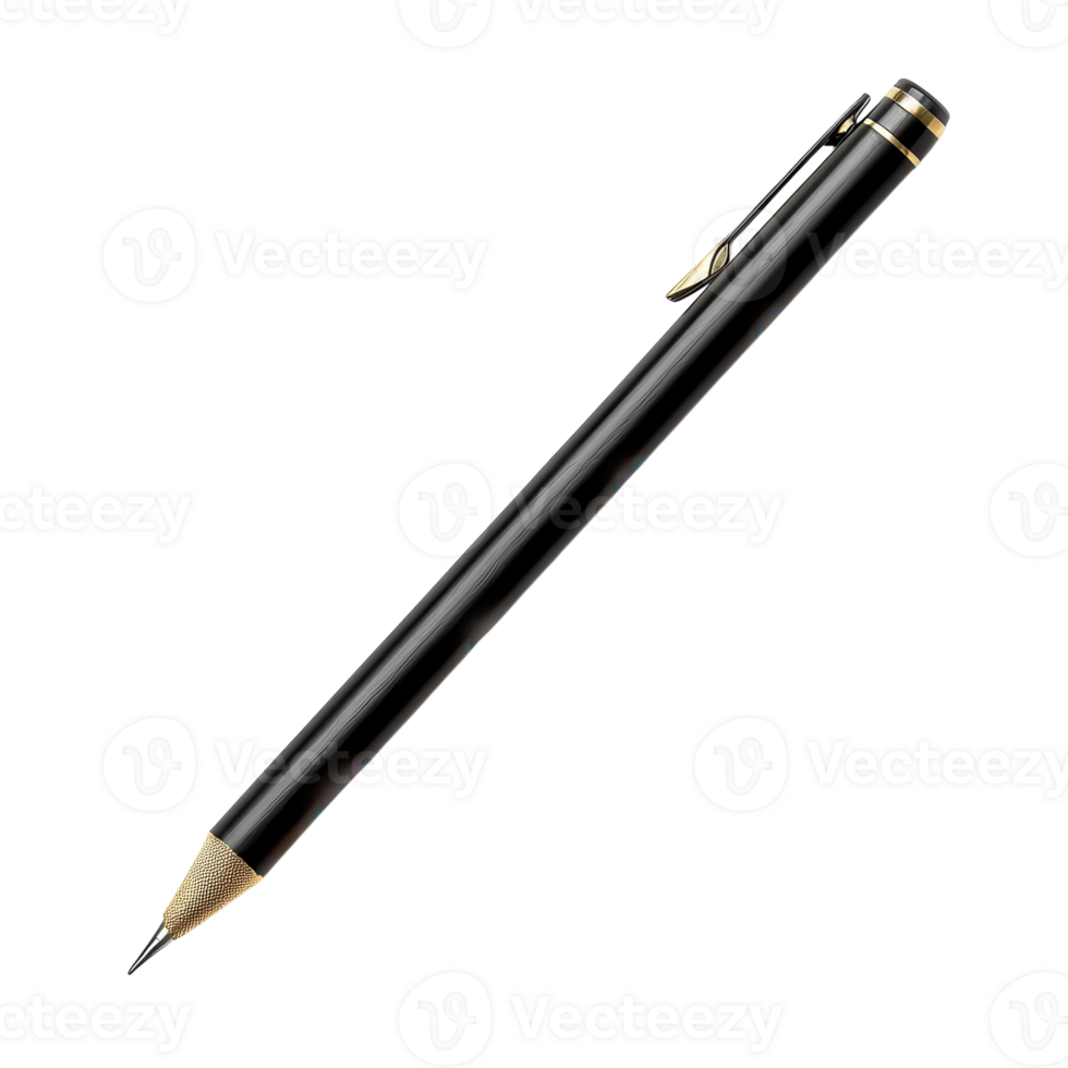 Classic Black Pencil on White on transparent background. png
