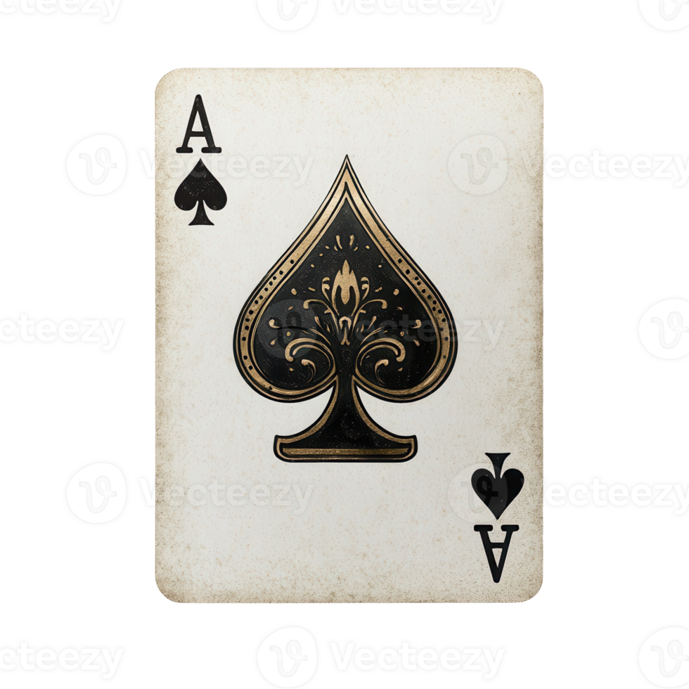 Ace of Spades Close up on transparent background. png