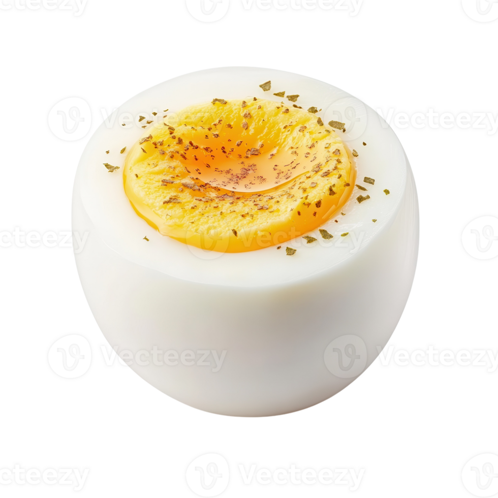 Close up of Boiled Egg in Cup on transparent background. png