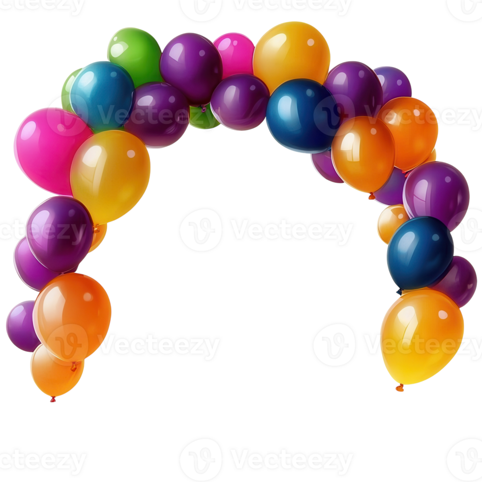 Party Balloon Garland Arch Gate on transparent background. png