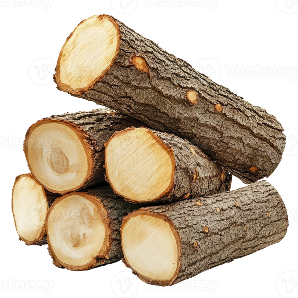Cut Tree Trunks White Background on transparent background. png