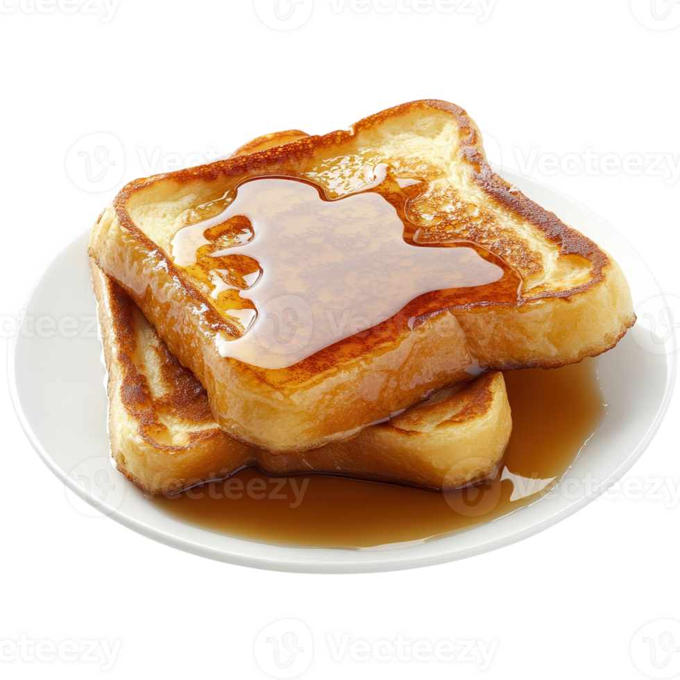 Golden French Toast Maple Drizzle on transparent background. png