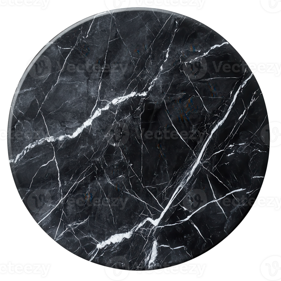 Elegant Black Marble Mousepad on transparent background. png