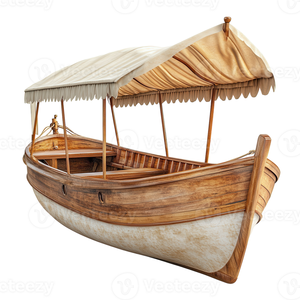 Elegant Vintage Boat Yacht on transparent background. png