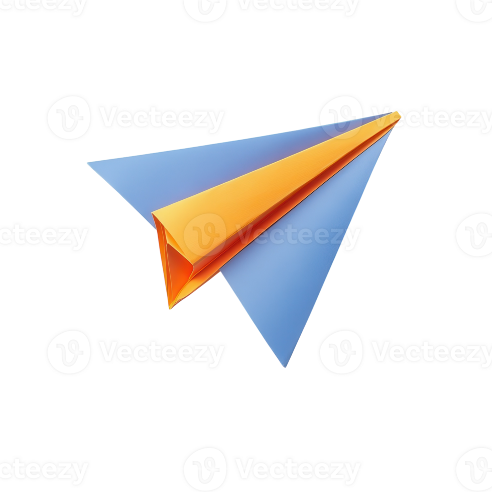 Paper Airplane Joyful Flight on transparent background. png