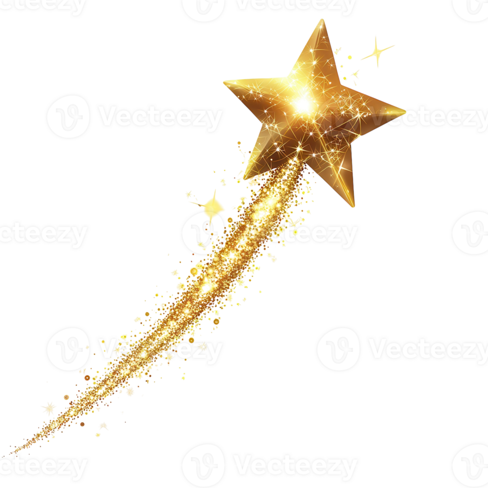 Shining Star Sparkling Tail on transparent background. png