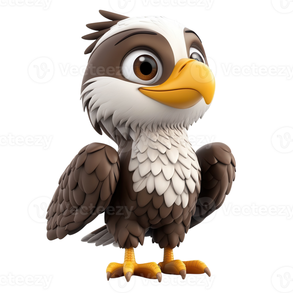 Majestic Eagle 3D Render on transparent background. png