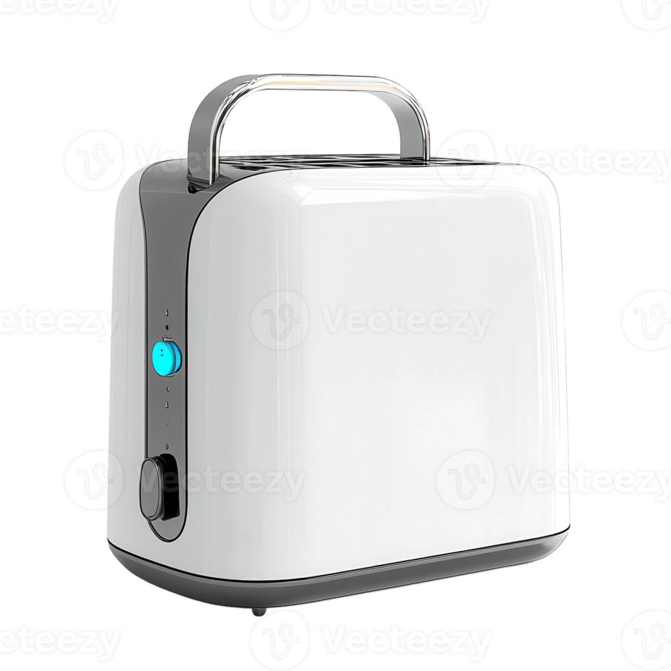 Modern White Toaster Design on transparent background. png