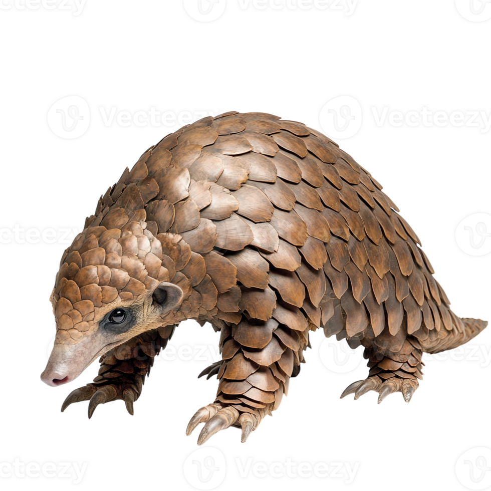 Scaly Pangolin Wildlife Image on transparent background. png