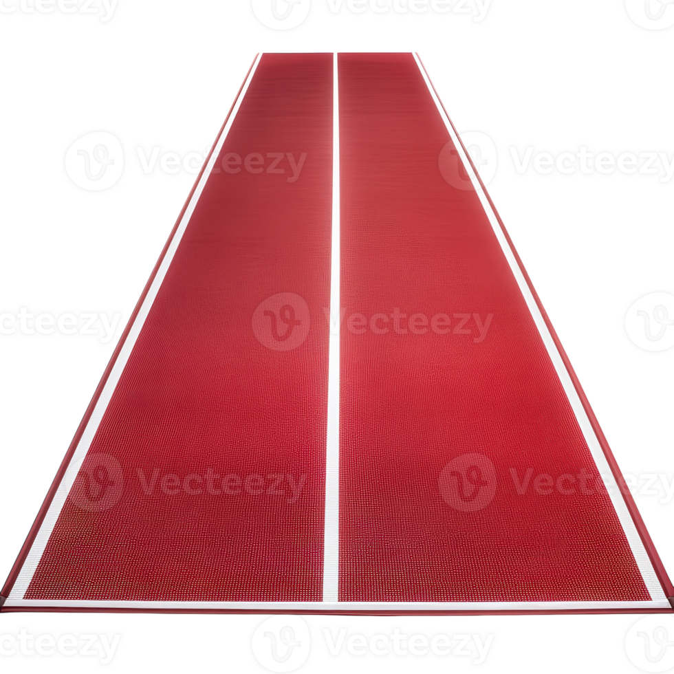 Red Running Track Athletic Field on transparent background. png