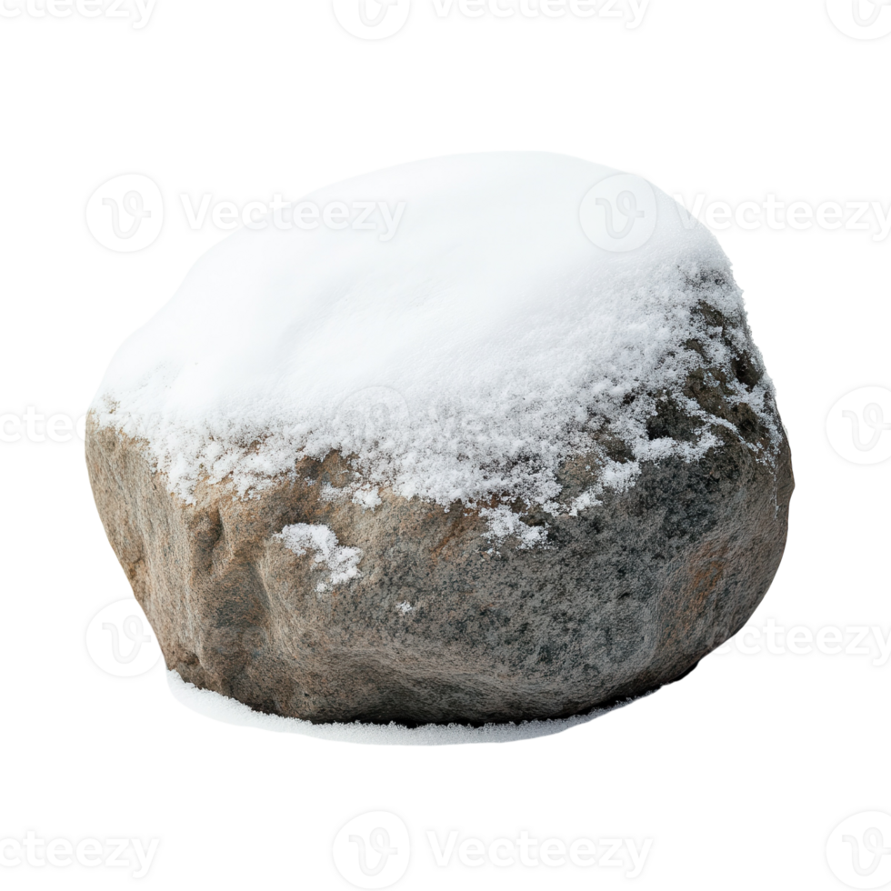 Snowy Stone on White Background on transparent background. png