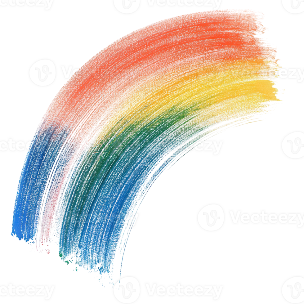 Rainbow Gradient Arc Design on transparent background. png