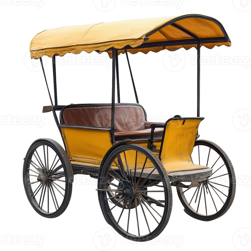 Vintage Pedicab White Background on transparent background. png
