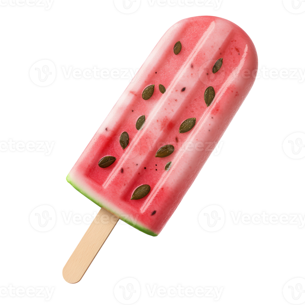 Refreshing Watermelon Popsicle on transparent background. png