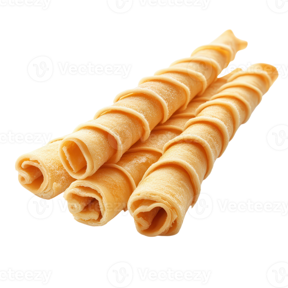 Sweet Wafer Cream Sticks on transparent background. png