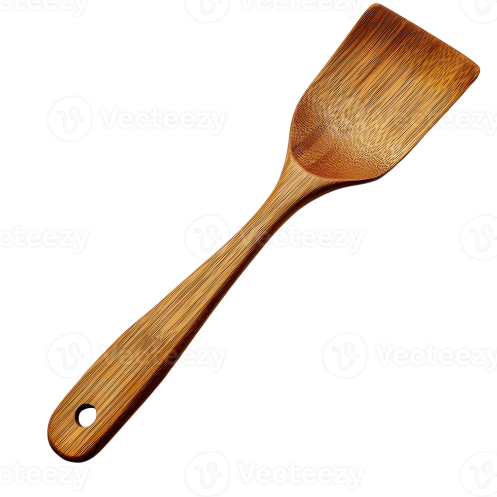Wooden Cooking Spatula on White on transparent background. png