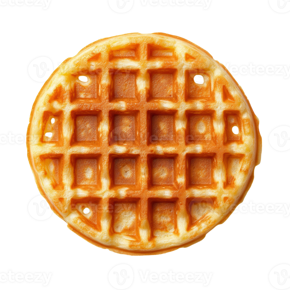 Delicious Round Waffles on transparent background. png