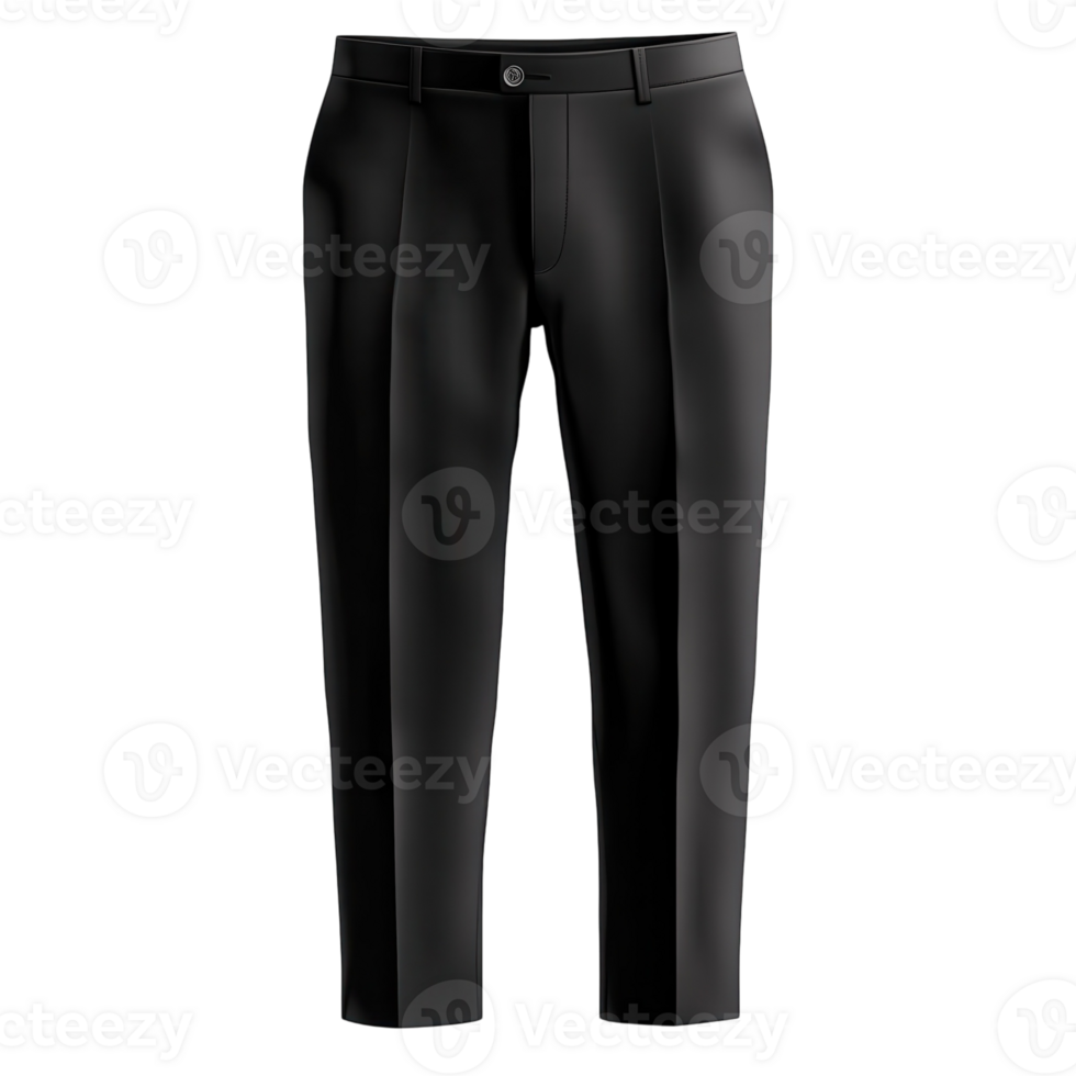 Sleek Black Pants Fashion Design on transparent background. png