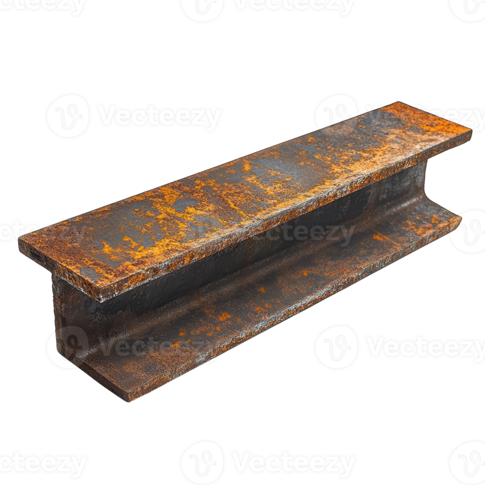 Rusty Steel Beam Industrial Image on transparent background. png