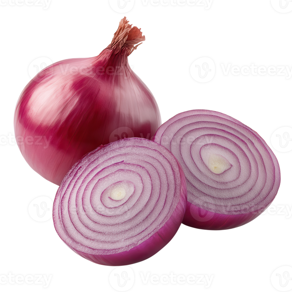 Red Onion Slice Background on transparent background. png