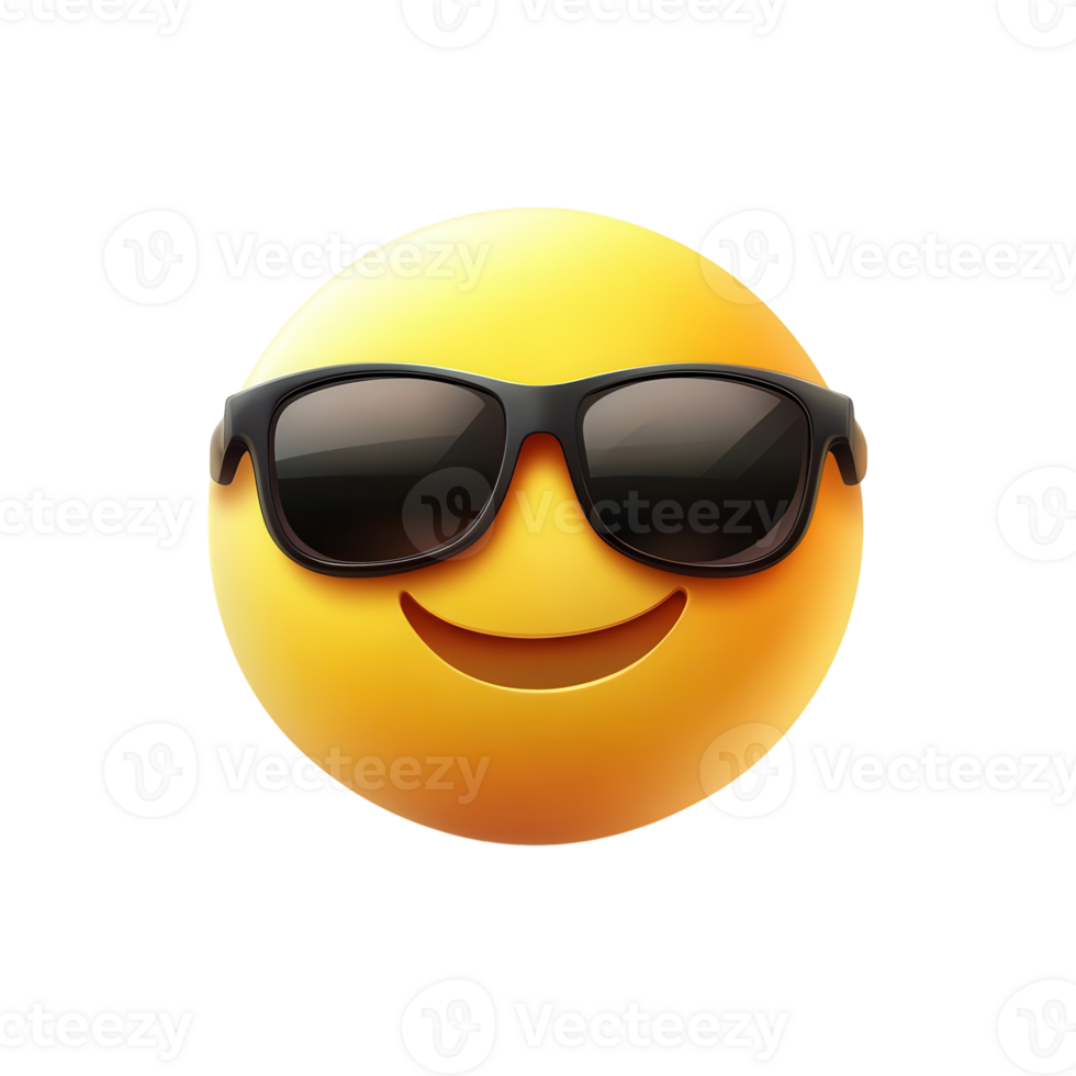 Smiling Sun Sunglasses Icon on transparent background. png