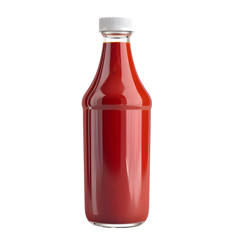 Glass Bottle of Ketchup isolated on transparent background png