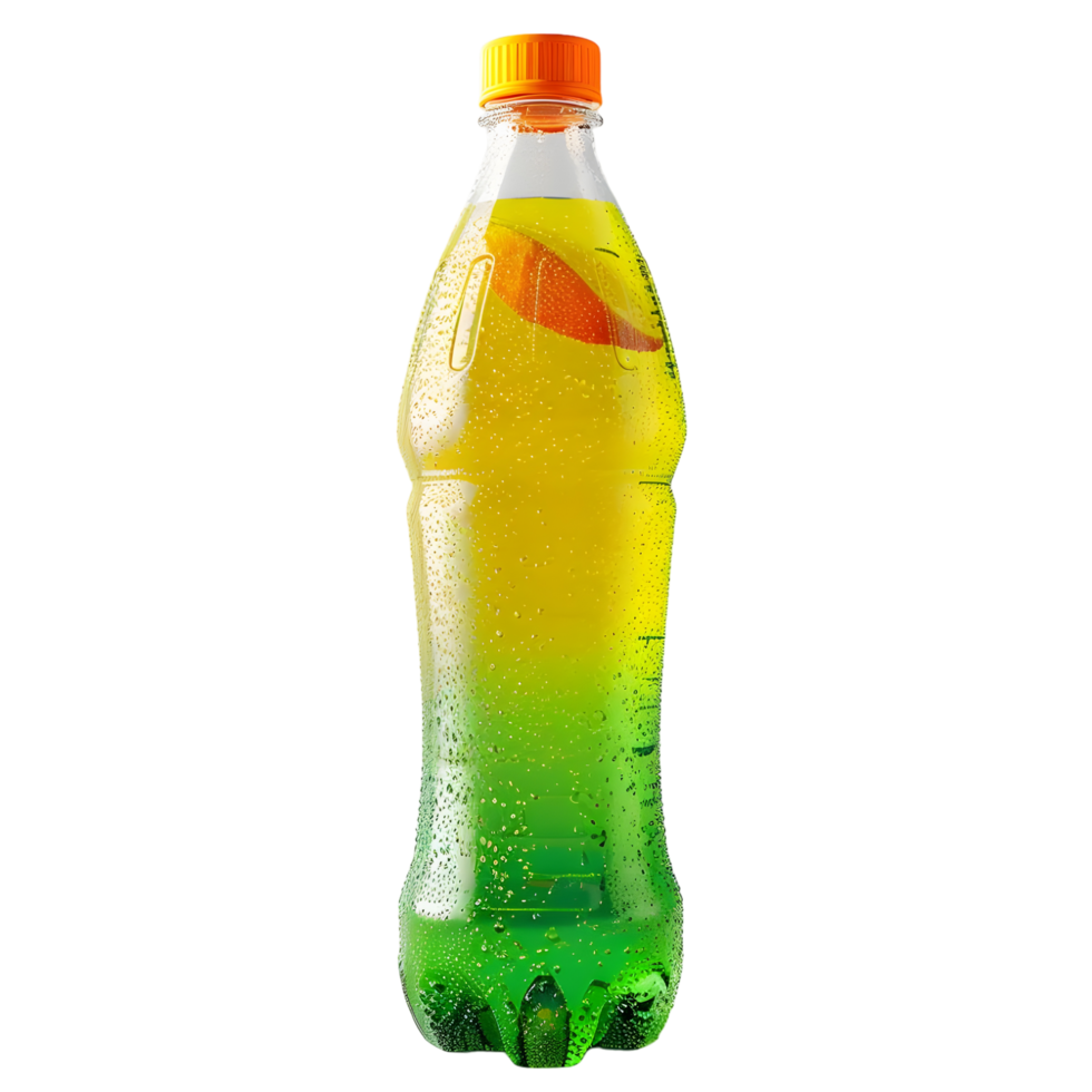 a Cold Green and Yellow Bottle isolated on transparent background png
