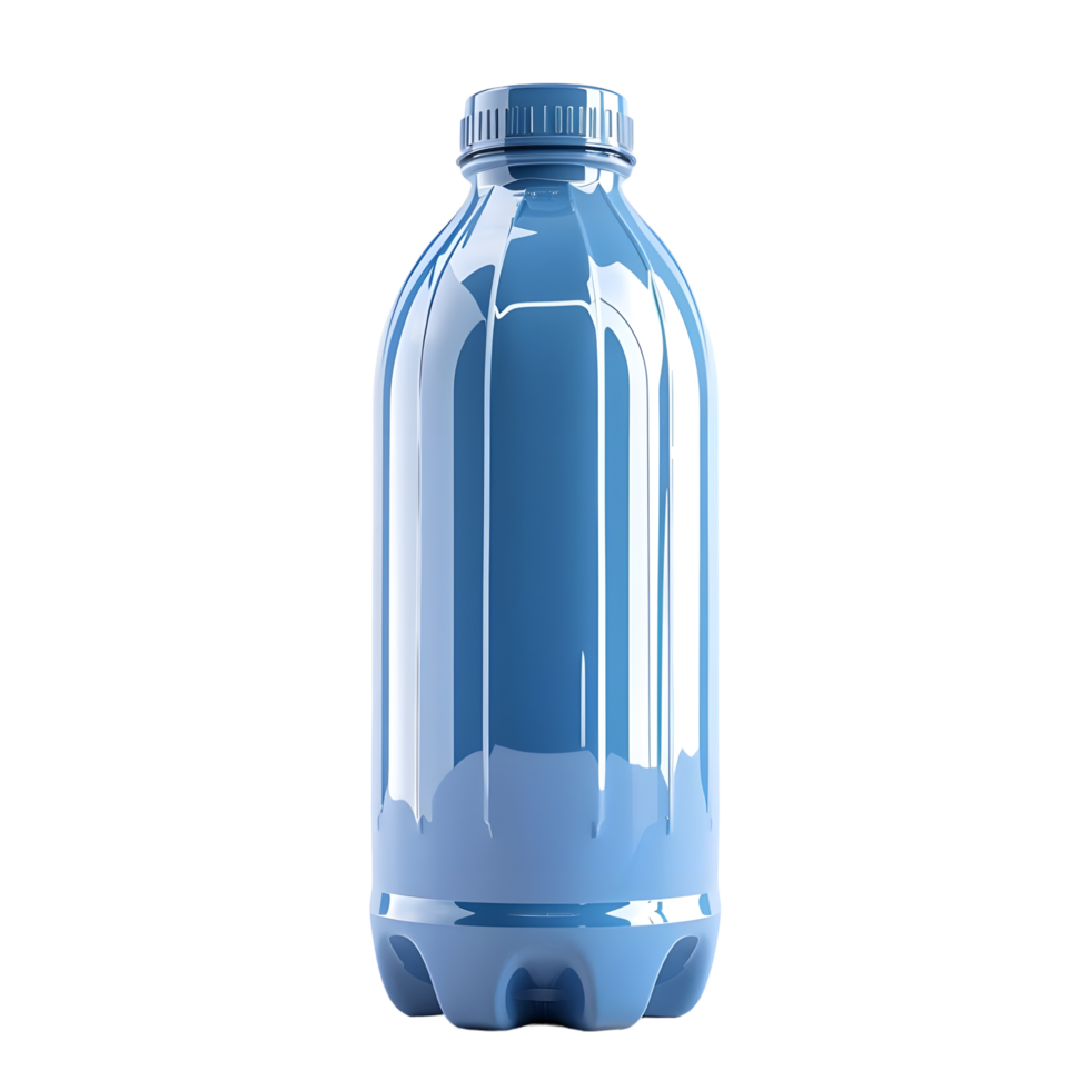 Blue Plastic Water Bottle isolated on transparent background png