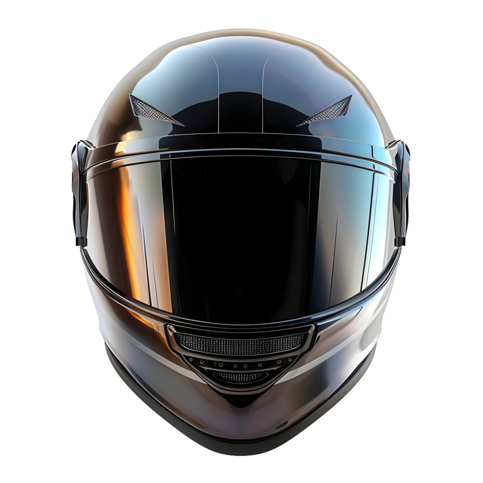 Black and Silver Motorcycle Helmet isolated on transparent background png